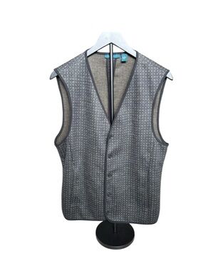 Perry Ellis Textured Sweater Vest L Wool Blend Minimalist DadCore Grandpacore Q7